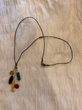 Retro Multicolor Bead Drop Necklace - Women Jewelry
